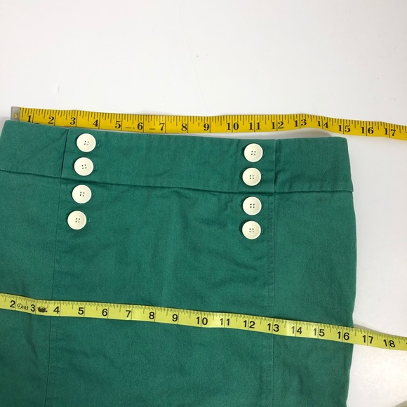 Topshop Green Pencil Skirt Sailor Button Detail 10 - Picture 5 of 7